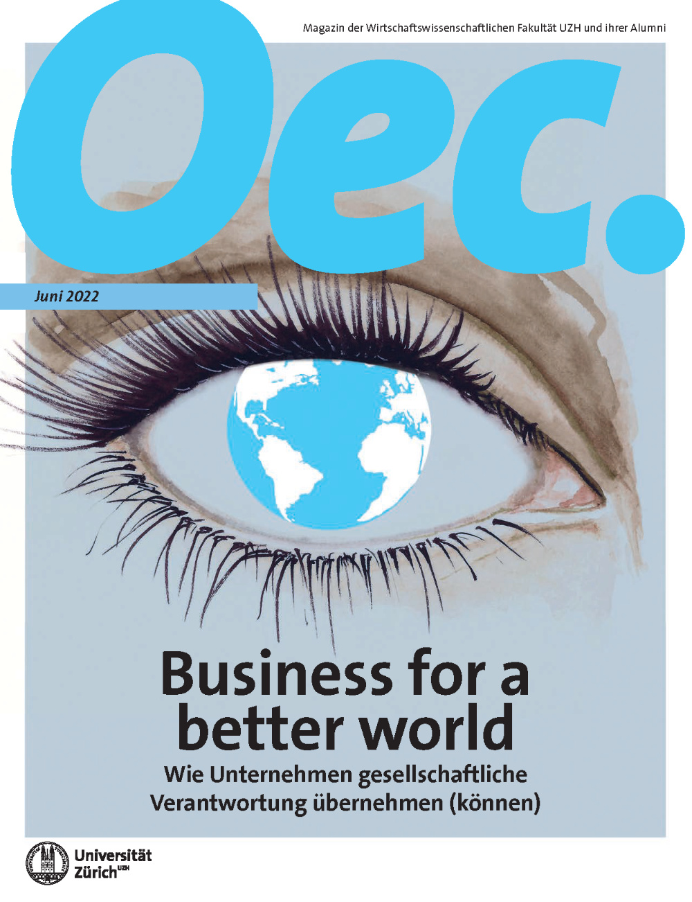 Cover Oec. Magazine issue 17, title "Business for a better world - How companies (can) assume social responsibility"